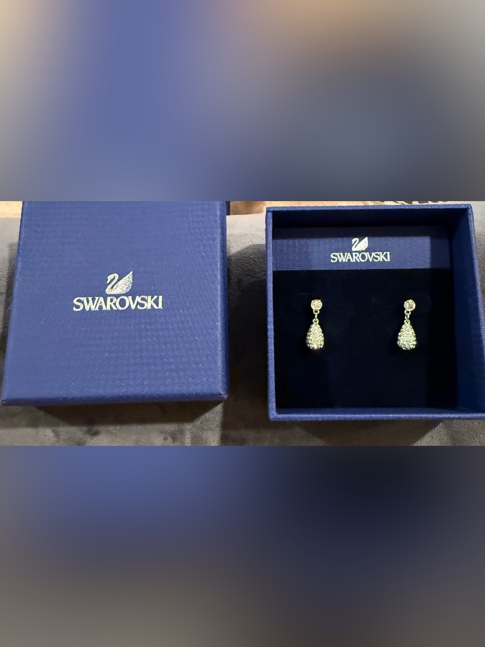 Swarovski Heloise Crystal Pave Teardrop Drop Earrings